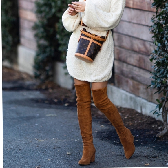 Just In Boots over knee camel Vegan Suede - Picture 2 of 9